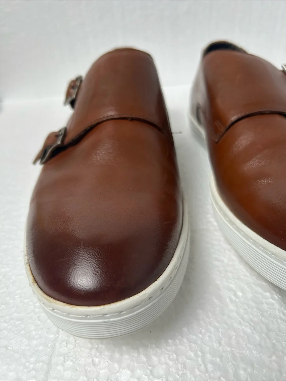 Men's Brown Double Monk Strap Leather Shoe 8.5 made in Brazil 🇧🇷